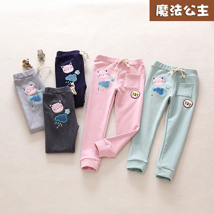 Children's pants girls' casual pants spring and autumn Korean version of all-match children's clothing baby outer wear long pants pure cotton tide
