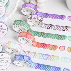 Alien mold cutting and paper tape round handbook love stickers gradient color dot small fresh decorative hand account stickers