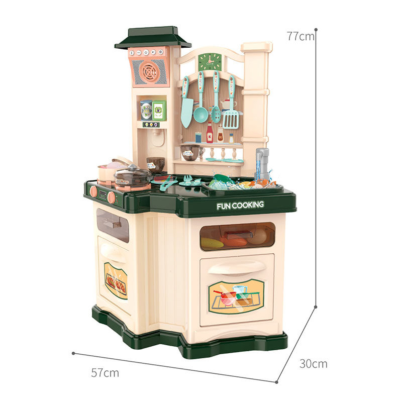 Promotional children's double-sided simulation kitchen toy corner with music kindergarten play house wine spray cooking cooking