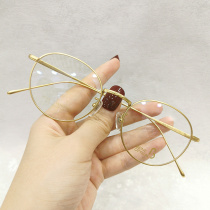 FIONA new pure titanium glasses frame female round retro Korean personality ultra-fine ultra-light titanium frame myopia anti-blue light