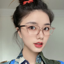 New ultra light tr90 glasses frame womens small red book net red transparent plain myopia Korean glasses frame square tide