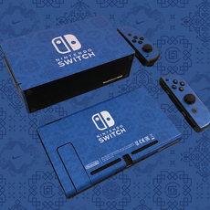 switch主机贴膜 switch nike clot蓝丝绸全包贴bearbrick联名