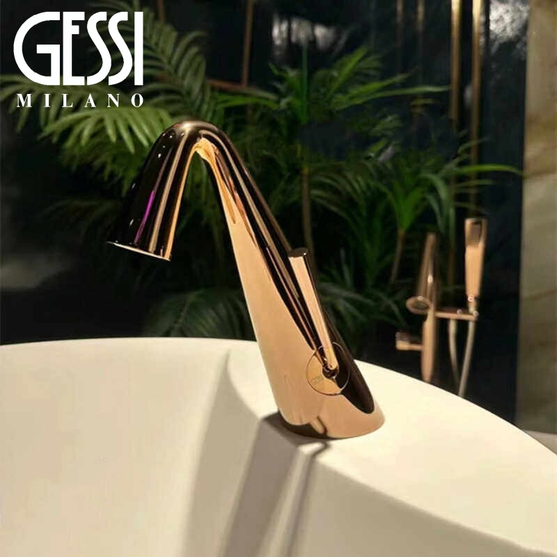 Italian Gessi All-Copper Faucet Cono Series Artistic Design Bathroom Washbasin Hot and Cold Faucet Italian Gessi All-Copper Faucet Cono Series Artistic Design Bathroom Washbasin Hot and Cold Faucet