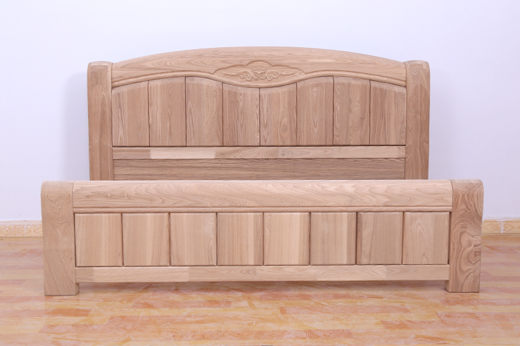 Trung Quốc trắng râu cao su gỗ đầu giường màu trắng phôi Ash giường gỗ giường gỗ giường hôn nhân đôi không sơn - Giường giường tầng đẹp