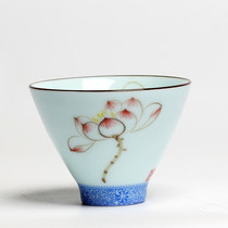 Pingming Cup hand-painted blue and white porcelain tea cup Jingdezhen Little Monk kungfu tea set ceramic master cup tea ceremony accessories