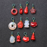 Натуральный кварц, защитный амулет, пряжка, агатовый красный кролик, кольцо, цвета киновари