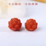 Натуральные красные резные бусы, украшение-шарик, четки бодхи, четки из круглых бусин, ожерелье, аксессуар