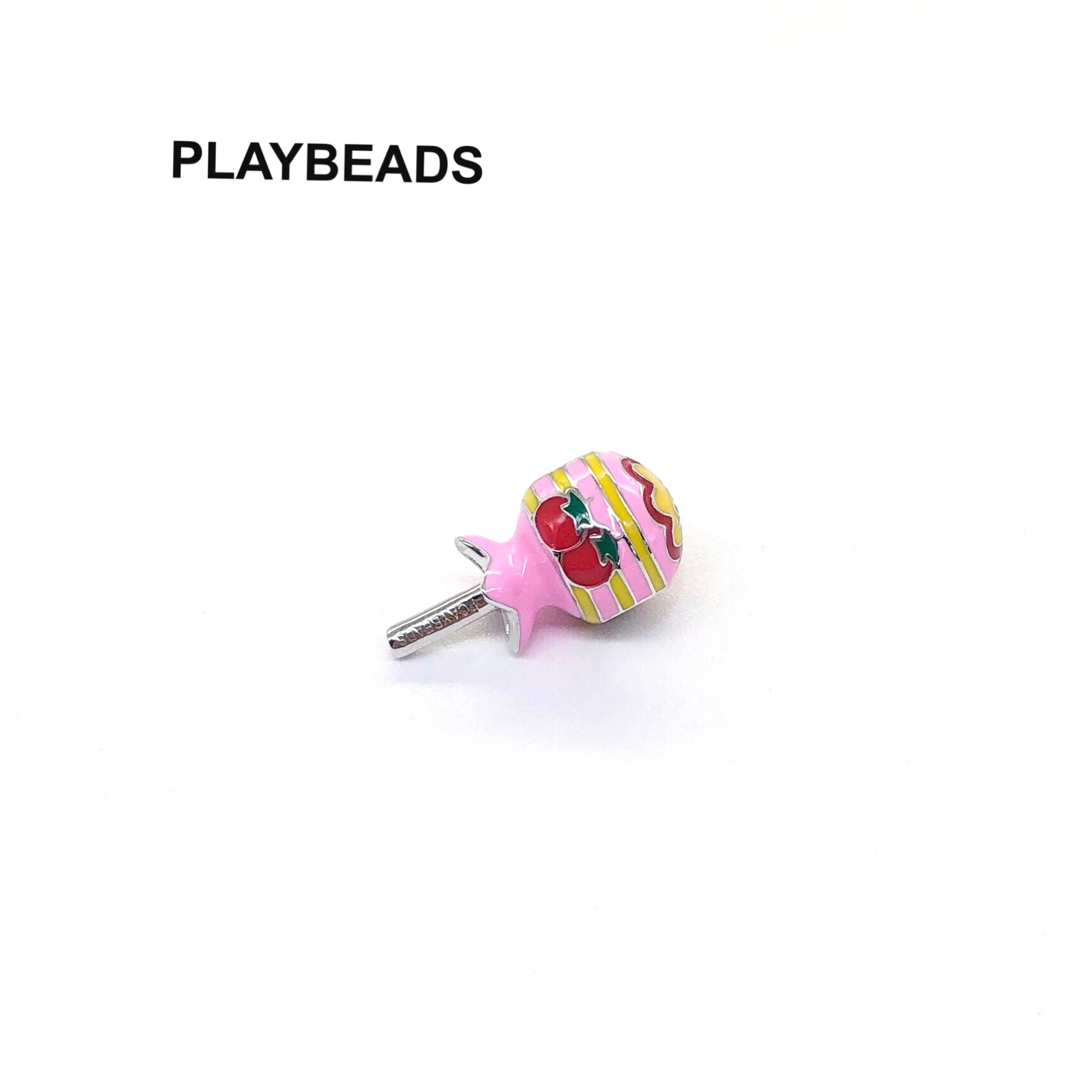 PLAYBEADS Original Design JUNKFOOD Series S925 Sterling Silver Beaded Jewelry Hand Candy Lollipop