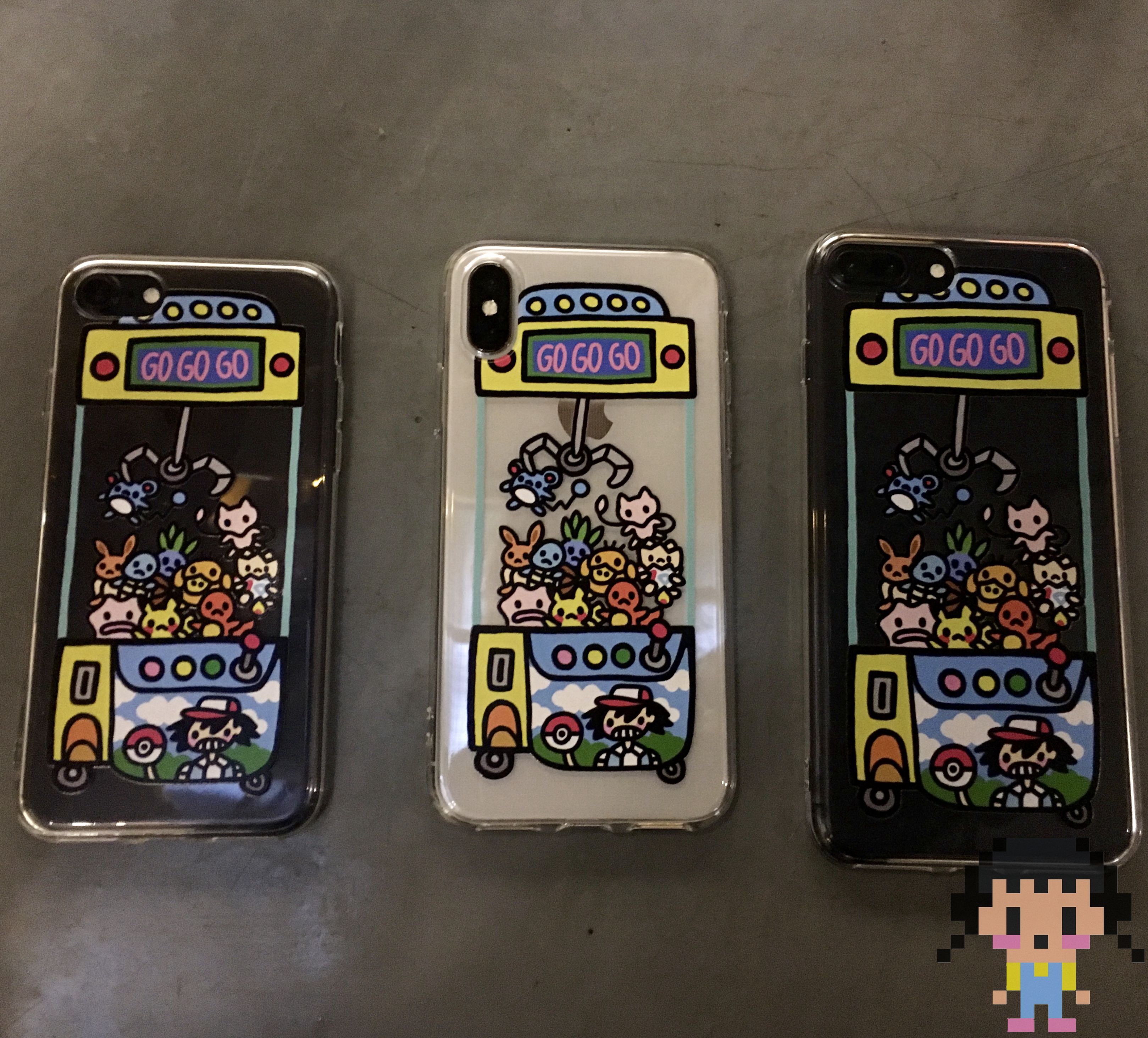 Peaked egg nursery original Pikachu Pokemon clip doll machine cartoon transparent Protective case