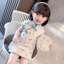 Hanfu girls 2021 summer new Hanfu cheongsam skirt Chinese style children princess dress children dress