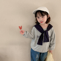 Girls' Wei Yi 2020 New Autumn Korean Style 1 Spring and Autumn 2 Leisure Women's Baby Net Red Sea Army Style Top Tide