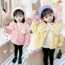 Girls winter coat 2020 new foreign style net red children 1 plus velvet 2 warm baby girl cotton padded cotton jacket