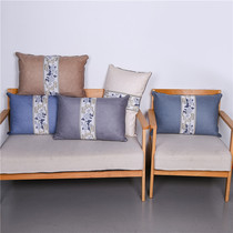 Modern Chinese light luxury high-end sofa waist pillow quaint office waist cushion retro solid wood ring chair backrest