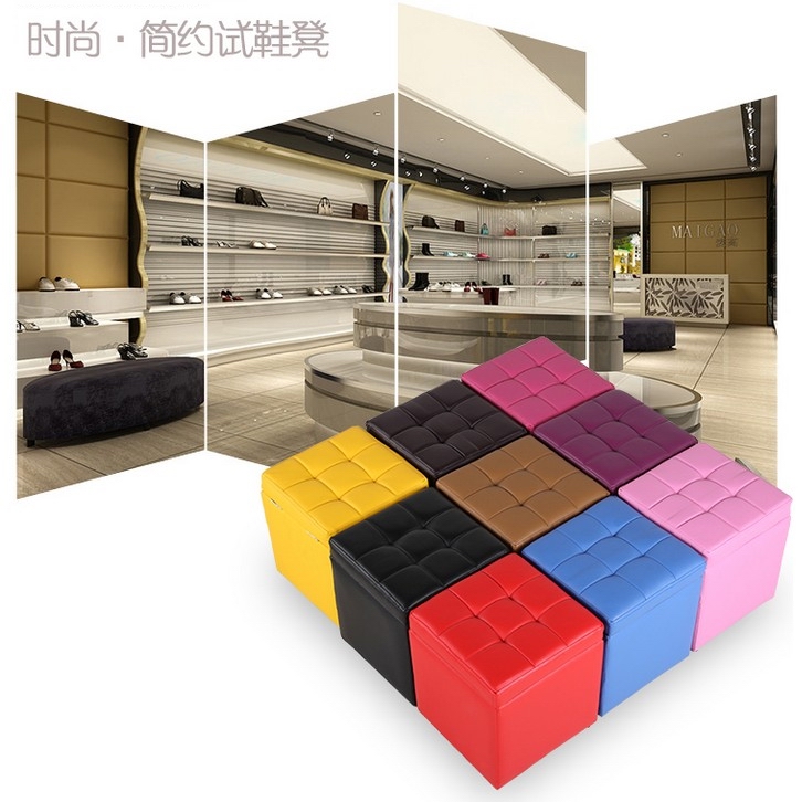 Solid wood shoe changing stool storage cabinet family can sit on the stool multi-functional storage stool toy storage box finishing box storage