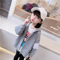 Girls coat spring and autumn 2021 New Korean version of foreign style childrens zipper shirt coat fried street girl baby Autumn Tide