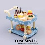 Милый семейный кукольный домик, маленькая игра с едой, тележка, вагон-ресторан, модель автомобиля, фигурка, игрушка