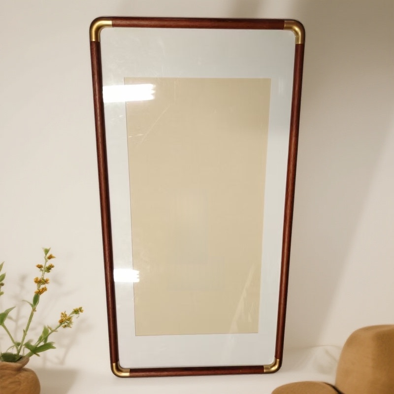 [Two in Hand] [66*33] with Cut-Out Cardboard Inside 25*50 Solid Wood Plastic Copper Corner Picture Frame Decorative Painting