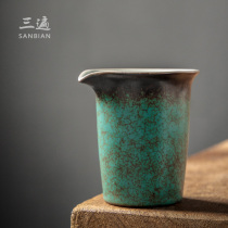 Three times fair cup Large Japanese tea separator Ceramic tea drain cup Heat-resistant male cup Simple tea Sea Kung Fu tea set