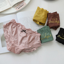 Muscular silk sliding day Faculty light lavish bronzed sticky gold sticky rice satin ice silk No-scarred underpants Antibacterial Speed Dry Triangle Pants