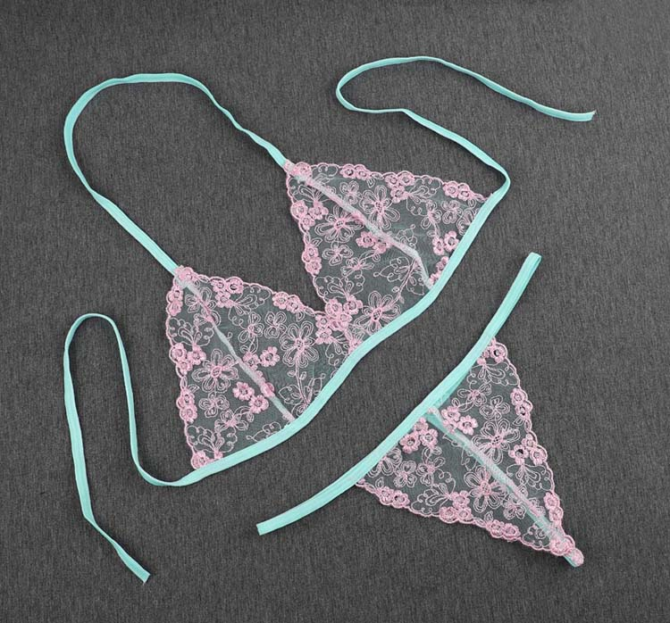 Sexy đồ lót thong phù hợp với mùa đông mỏng thêu phối cảnh áo ngực ba điểm gợi cảm phù hợp với trong suốt shop đồ nữ cao cấp