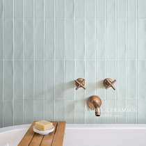 Six-Bay turquoise green candy-colored wavy tiles toilet wall tiles pasta glazed bathroom kitchen tiles Nordic