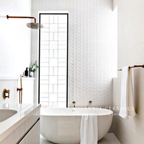 Six Bay Fish Bone Total Porcelain Through Body Tiles Nordic Toilet Bathroom Toilet Wall Brick Kitchen Dining Room Glazed Face Brick