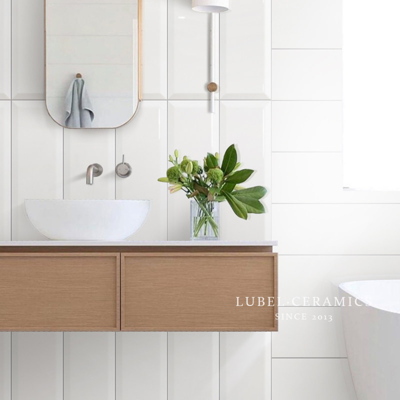 Six Bay Hypotenuse Tiles 200 X 600 White Wall Brick Kitchen Make-up Room Bathroom Toilet Bread Brick Nordic Wind