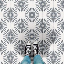 Six-Bay Blue Silver Dandelion tile floor tiles retro kitchen bathroom wall tile tile balcony bathroom courtyard
