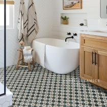 Liubei retro dark green stone mosaic bathroom background wall tile balcony toilet non-slip floor tiles