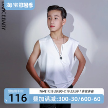 Dancebaby Latin dance top practice clothes professional new boys vest loose bottoming top DAS462