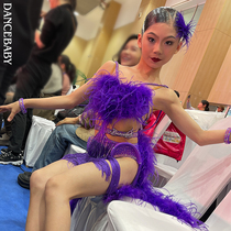 dancebaby Lin Yihans same Latin dance costume performance competition floral costume 14-year-old childrens competition costume DAS750