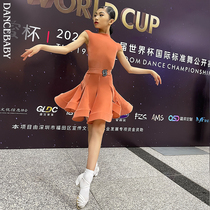 Dancebaby Latin Dance Wear 2024 New Girls Competition Wear Examination Split Suit Matte Velvet DAS754
