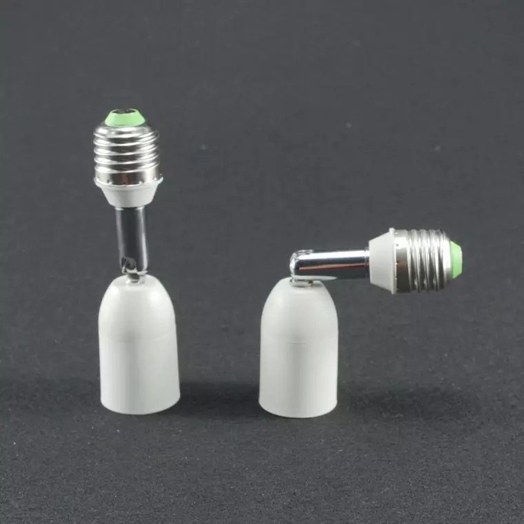 E27 to E27 lengthened spiral horizontally changed to vertical universal tube conversion lamp holder 90°-180° bending and lighting