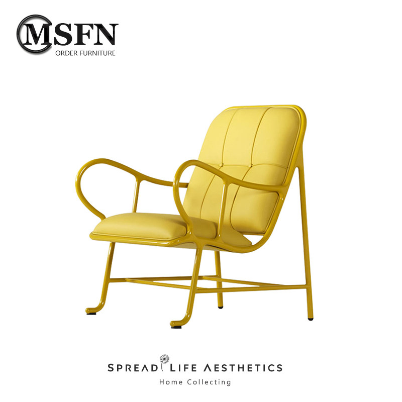 Masfino modern creative designer metal iron single sofa hotel living room garden balcony leisure chair