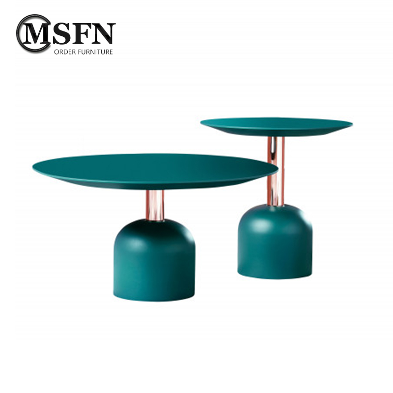 Masfino Nordic light luxury modern Mediterranean style round color solid wood metal sofa side corners