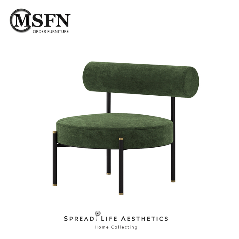 Masfino Morden Modern Day Goose Down Fabric Art Metal Casual Chair Living Room Hotel Meeting Lounge Chair Sofa