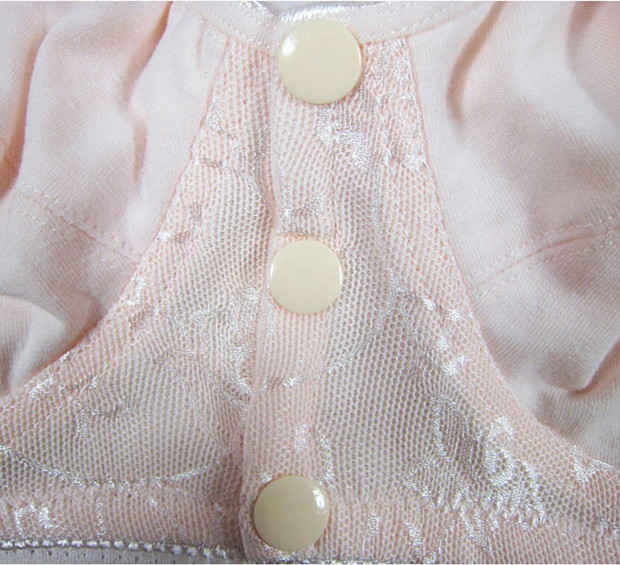 Khóa trước siêu mỏng XL áo ngực cotton phía trước Nút sữa Pu không có vòng thép cho bà bầu cho con bú Đồ lót vú to béo mm quần lót nữ
