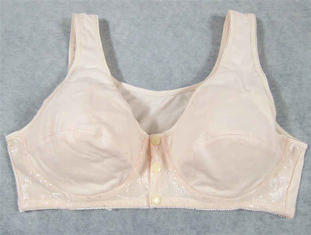 Khóa trước siêu mỏng XL áo ngực cotton phía trước Nút sữa Pu không có vòng thép cho bà bầu cho con bú Đồ lót vú to béo mm quần lót nữ
