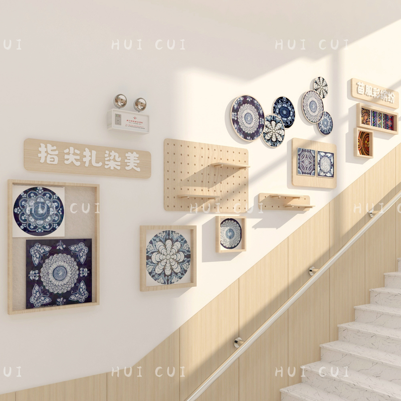 Kindergarten Traditional Culture Ethnic Theme Wall Corridor Stairwell Environment Creation Finished Product Solid Wood Frame Decoration Cultural and Creative Wall Kindergarten Traditional Culture Ethnic Theme Wall Corridor Stairwell Environment Creation Finished Product Solid Wood Frame Decoration Cultural and Creative Wall