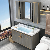 Sanitary Ware modern simple intelligent rock board bathroom cabinet combination toilet one wash sink sink washbasin cabinet