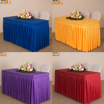  Hotel conference tablecloth desk Event celebration Sign-in table skirt Rectangular exhibition table skirt Custom table cover