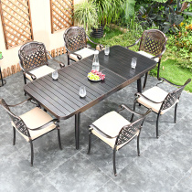 Outdoor tables and chairs garden combination cast aluminum outdoor leisure aluminum alloy garden villa balcony open-air terrace European style