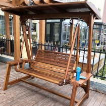 Autumn Thousands Outdoor Patio Garden Hanging Chair Outdoor Terrace Rocking Chair Embalming Wood Casual Balcony Home Chair Solid Wood Autumn