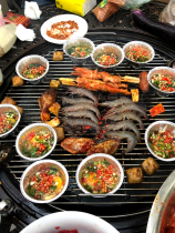 Outdoor barbecue tables and chairs terrace charcoal grill European leisure courtyard wrought iron balcony open-air outdoor cast aluminum tables and chairs