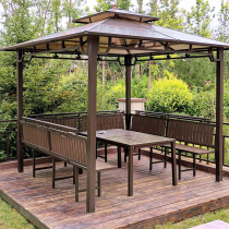 Mos gazebo outdoor courtyard antiseptic wood garden wooden house villa terrace roof yard outdoor aluminum alloy pavilion
