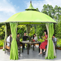 Mohs Outdoor Cool Kiosk Au Style Villa Garden Patio Damp Wood Pavilions Outdoor Iron Art Wedding Movie sunbeds