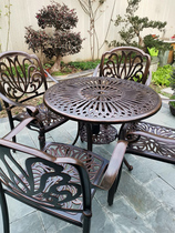  Outdoor tables and chairs Courtyard European-style cast aluminum three-five-piece terrace open-air outdoor garden wrought iron furniture Balcony leisure