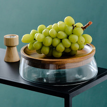 Phase Thinking Wood Fruit Pan Day Style Candy Basin Nut Tray Tea Table Tabletop Glass Containing Box Fruit Basket Dried Fruit Fruit Box