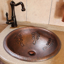 Home retro copper basin Villa art wash basin hotel sub basin basin can be customized
