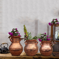 Soft furnishings flowerpot vase living room Flower Bowl Rain Bowl porch flower Ware home art Zen copper flower box garden pot